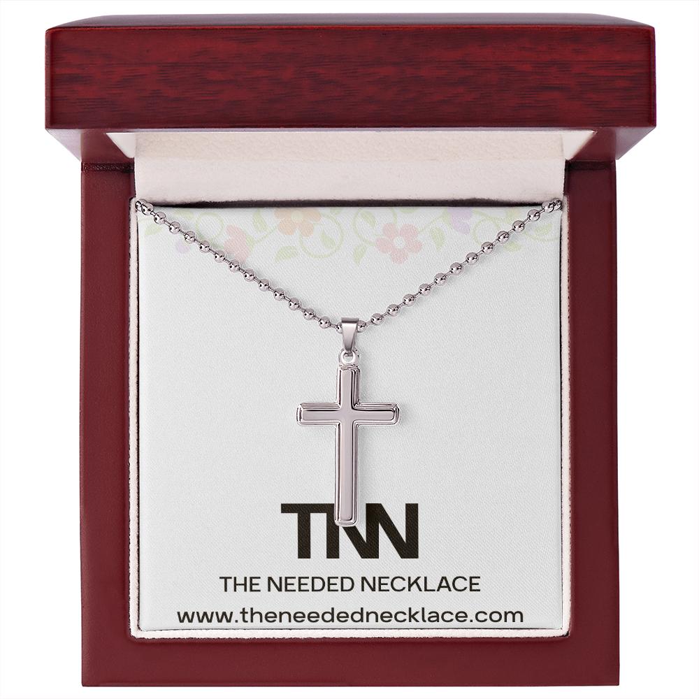 Artisan Crafted Cross Necklace with Ball Chain