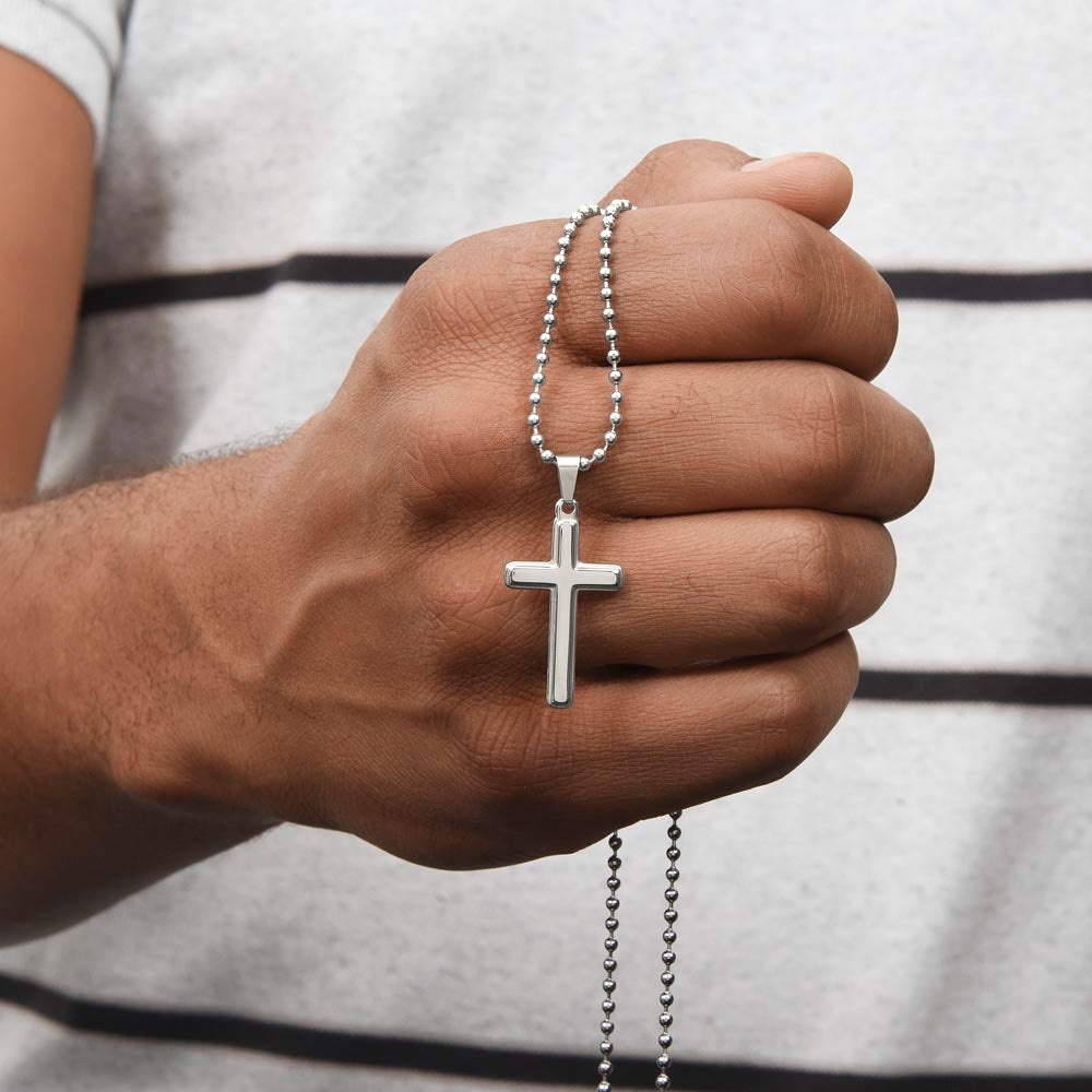 Artisan Crafted Cross Necklace with Ball Chain