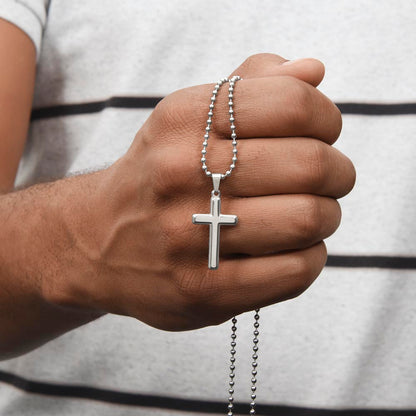 Artisan Crafted Cross Necklace with Ball Chain