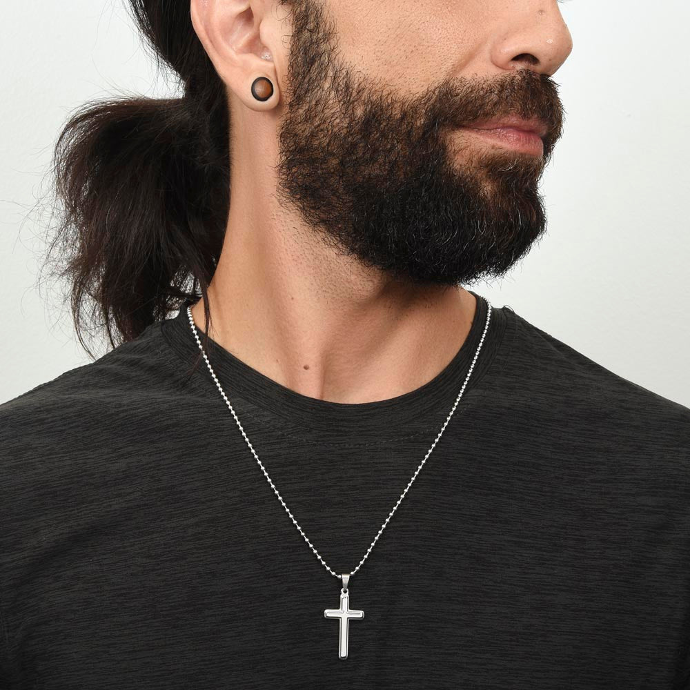 Artisan Crafted Cross Necklace with Ball Chain