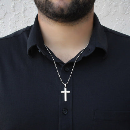 Artisan Crafted Cross Necklace with Ball Chain
