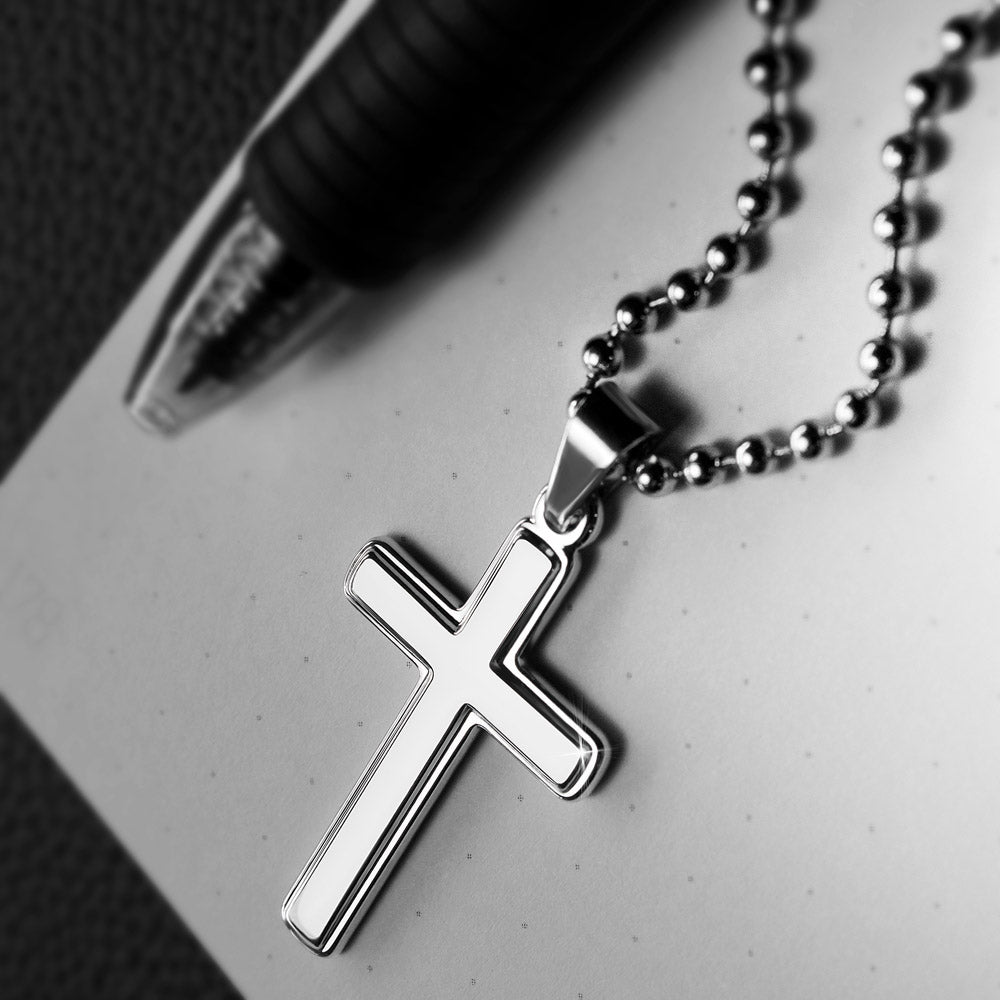 Artisan Crafted Cross Necklace with Ball Chain