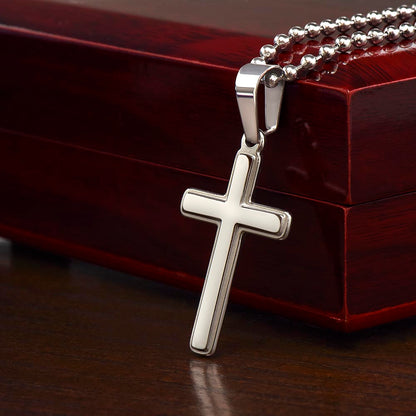 Artisan Crafted Cross Necklace with Ball Chain