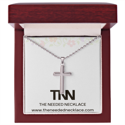 Artisan Crafted Cross Necklace with Ball Chain