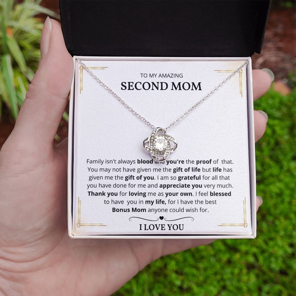 To My Amazing Second Mom - Blessed - Love Necklace
