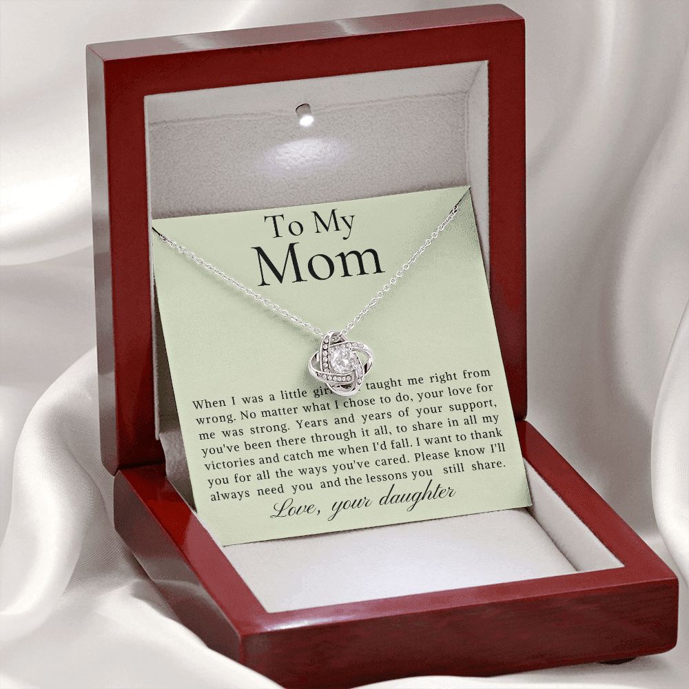 To My Mom - Little Girl - Love Necklace