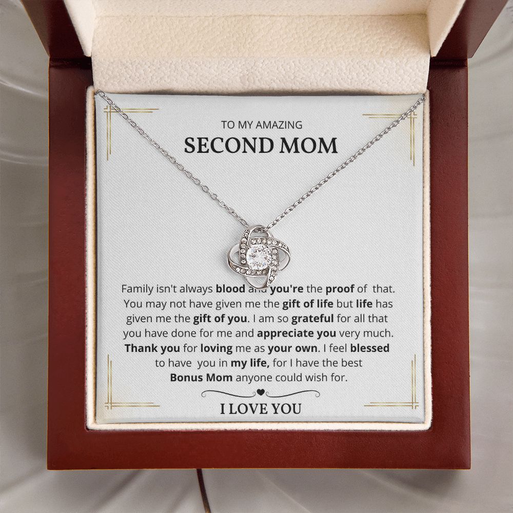 To My Amazing Second Mom - Blessed - Love Necklace