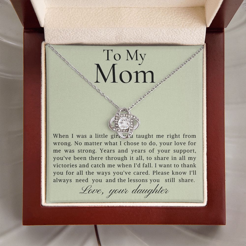 To My Mom - Little Girl - Love Necklace