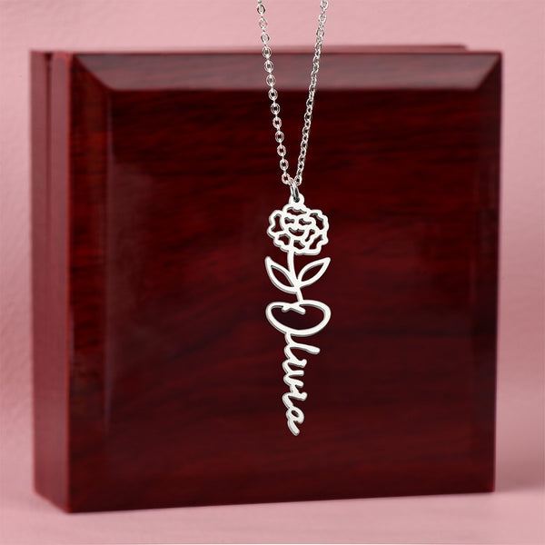 Personalized Flower Name Necklace — Best Floral Design