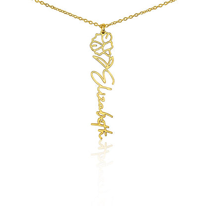 Personalized Flower Name Necklace