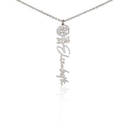 Personalized Flower Name Necklace