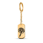 Birth Flower Tag Keychain