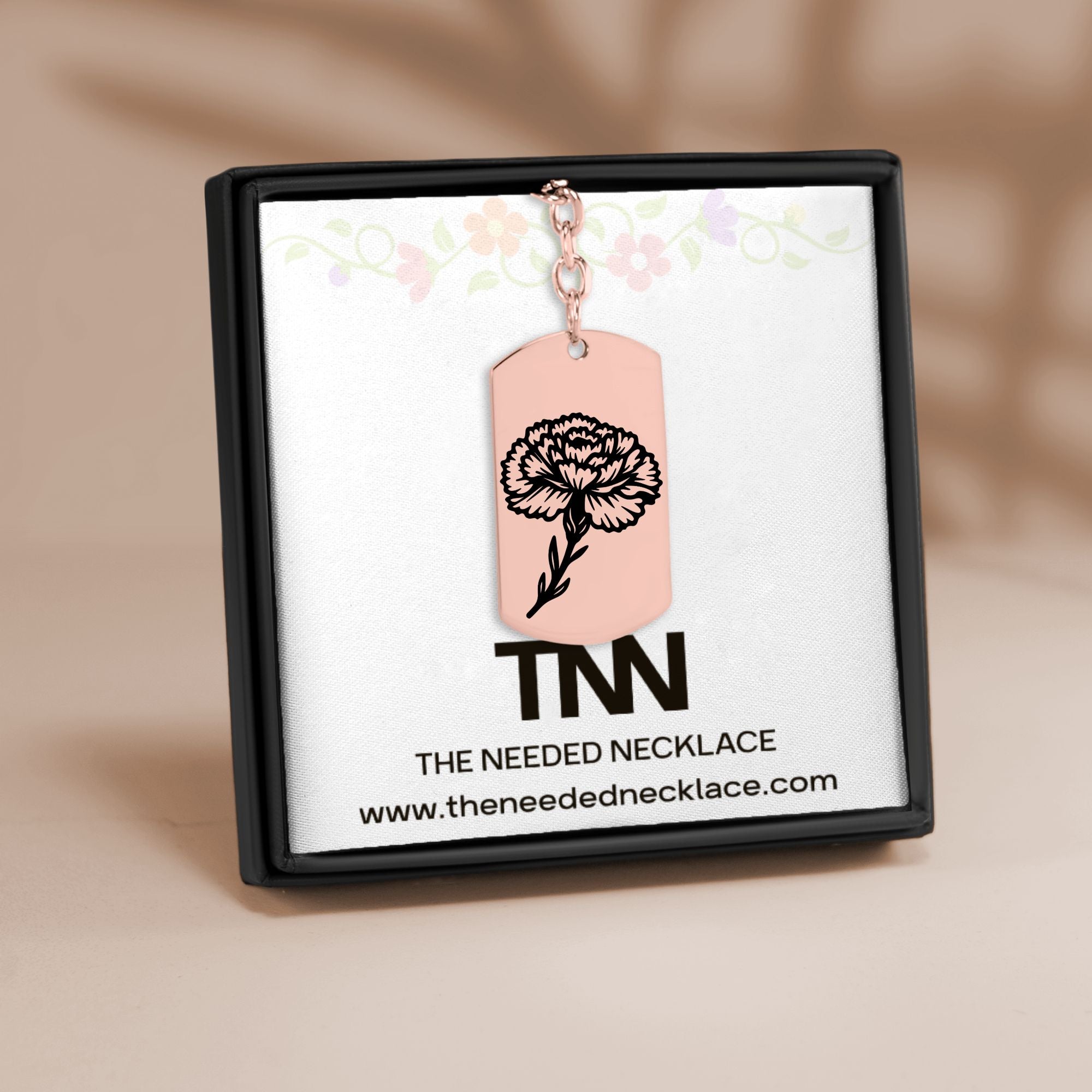 Birth Flower Tag Keychain