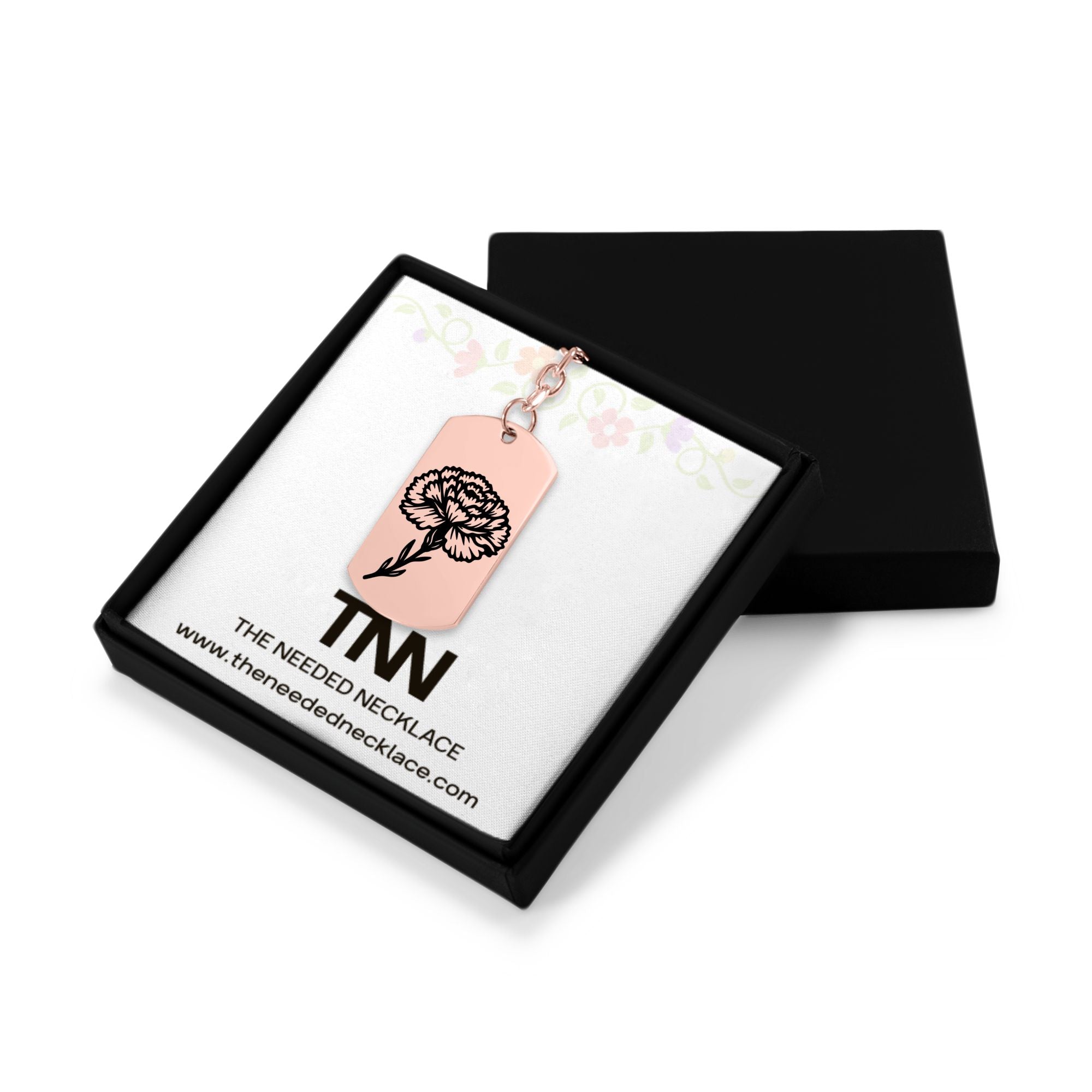 Birth Flower Tag Keychain