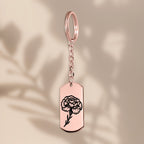 Birth Flower Tag Keychain