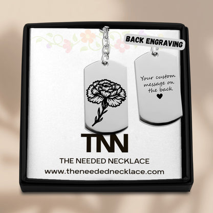 Birth Flower Tag Keychain