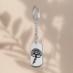 Birth Flower Tag Keychain