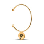 Personalized Birth Flower Bangle Bracelet