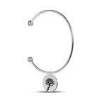 Personalized Birth Flower Bangle Bracelet