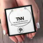 Personalized Birth Flower Bangle Bracelet