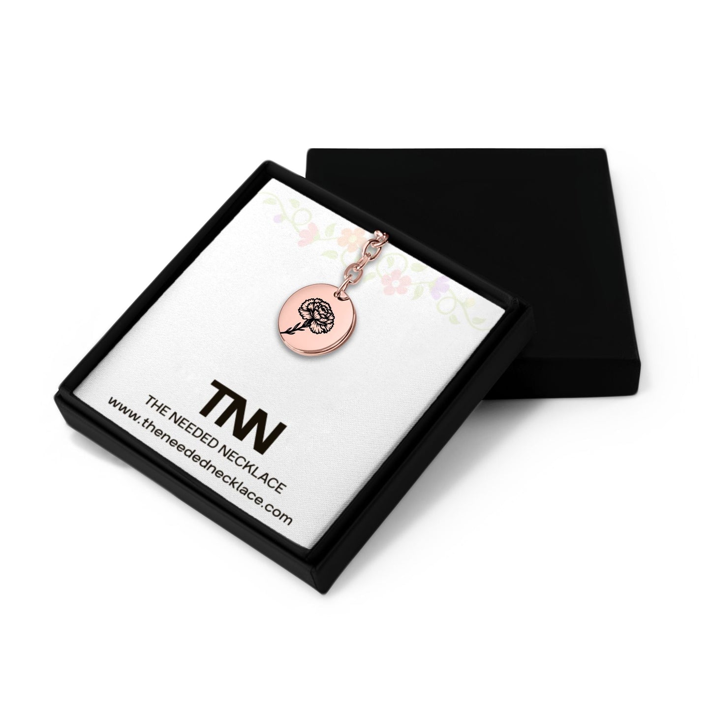 Birth Flower Coin Keychain