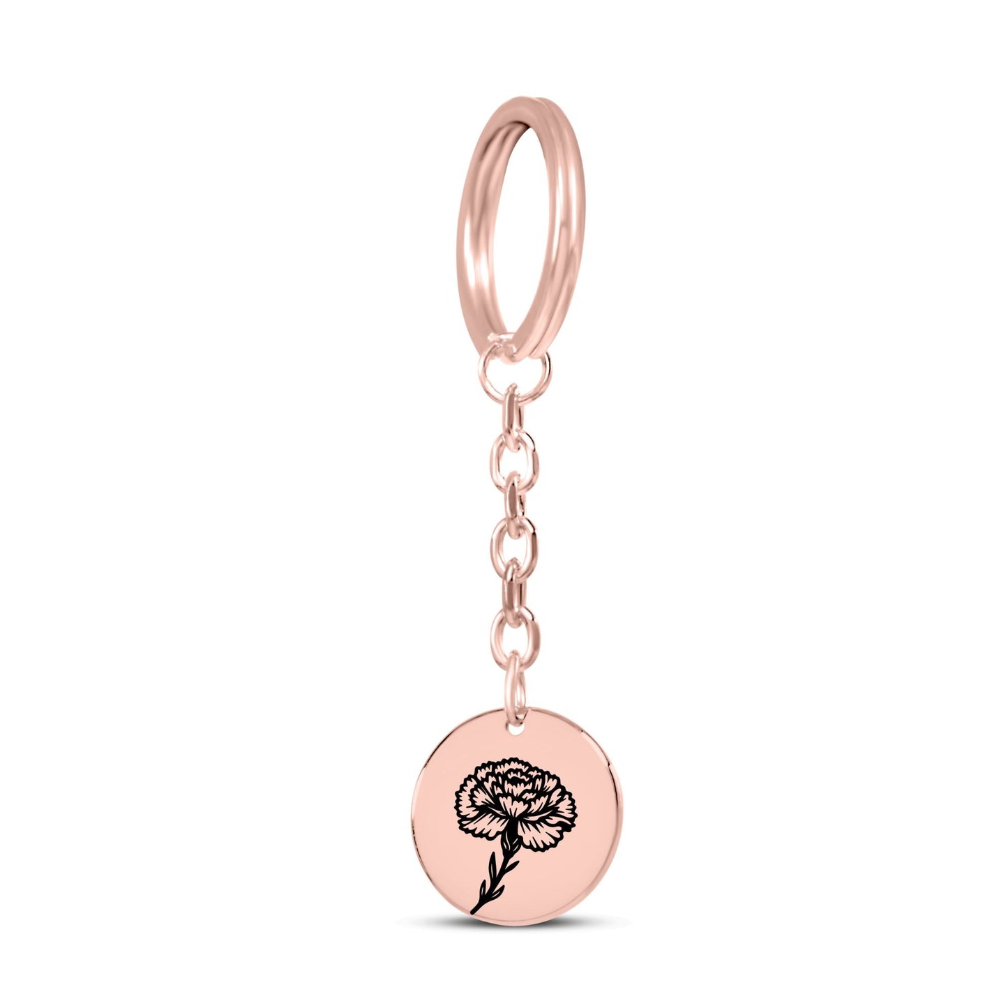 Birth Flower Coin Keychain