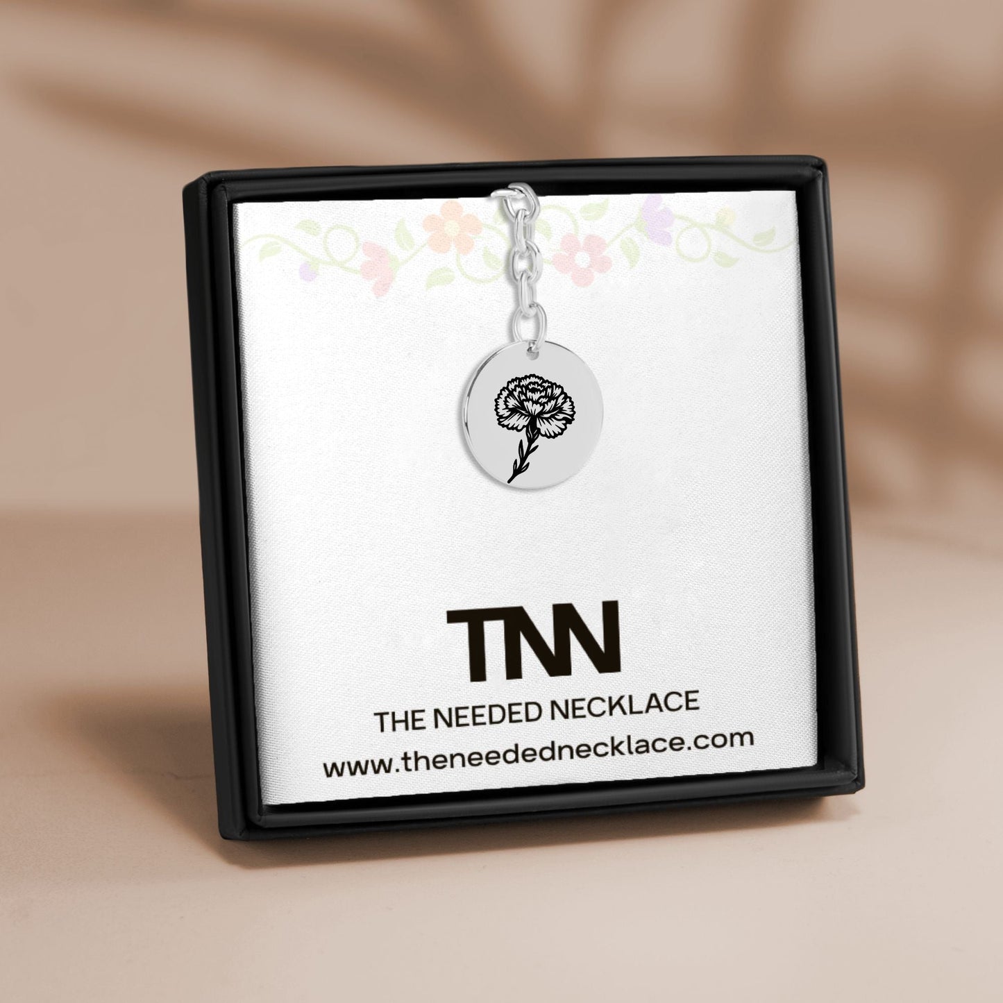 Birth Flower Coin Keychain