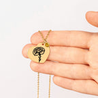 Birth Flower Necklace with Birthstone - Fine Link Heart Necklace