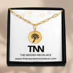 Birth Flower Paperclip Coin Necklace