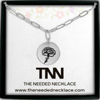 Birth Flower Paperclip Coin Necklace