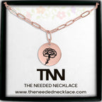 Birth Flower Paperclip Coin Necklace