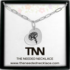 Birth Flower Paperclip Heart Necklace