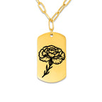 Birth Flower Paperclip Tag Necklace