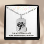 Birth Flower Paperclip Tag Necklace