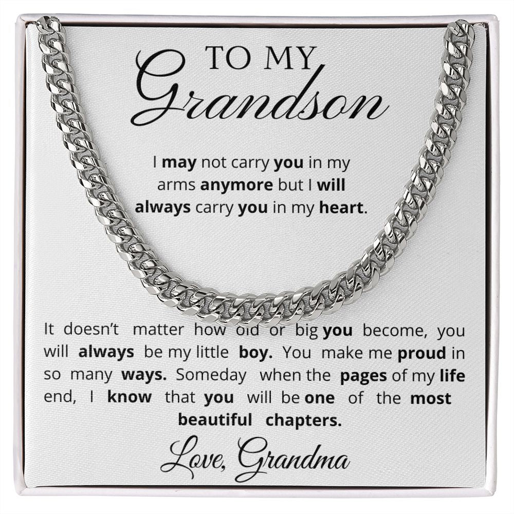 To My Grandson - Always - Cuban Chain