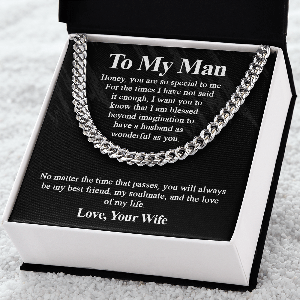 Cuban Link Chain Message Card Father's Day