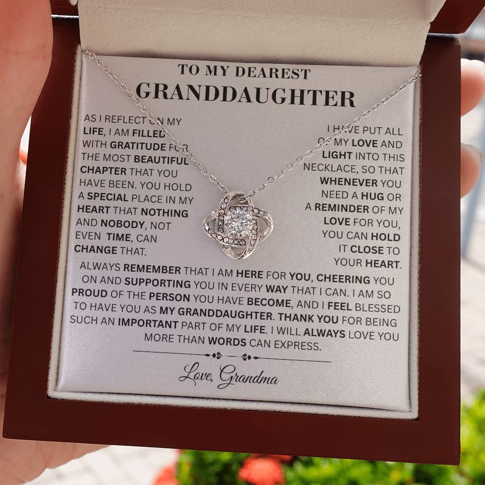 To My Dearest Granddaughter - Gratitude - Love Knot
